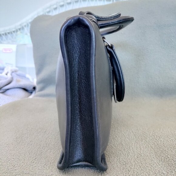 Vintage Coach Black Leather Slim Handle Clutch NYC - Picture 7 of 10